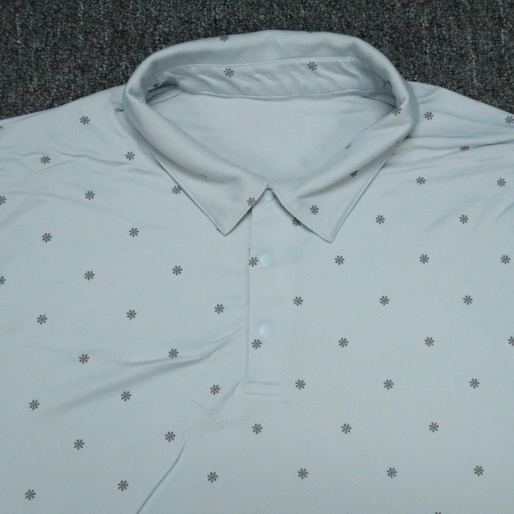 lululemon Shirt Mens Large Blue Snap Front Performance Polo Short Sleeve Golf - Picture 2 of 7
